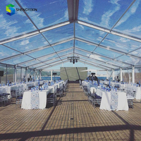 Carpa de Techo Transparente con Estructura en A para 500 Personas, con Tela de PVC Impermeable para Exposiciones y Eventos al Aire Libre