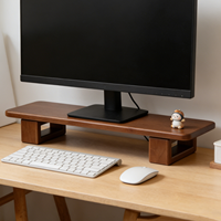 Massief houten monitorstandaard, monitorverhoger met 2 verstelbare hoogtes, computerverhoger voor computer, pc, printer
