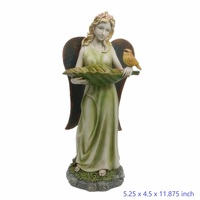 Décoration de jardin en résine pour l'artisanat Mangeoire à oiseaux en forme de feuille Décoration en polyrésine Statue de bain d'oiseaux Décoration de table