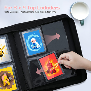 Raccoglitore Premium per Toploader con 4, 9, 12, 16 Tasche, Contiene 288 Carte, Raccoglitore con Cerniera per Toploader, Raccoglitori Personalizzati per Carte Collezionabili TCG a 4 Tasche - Product Image 5
