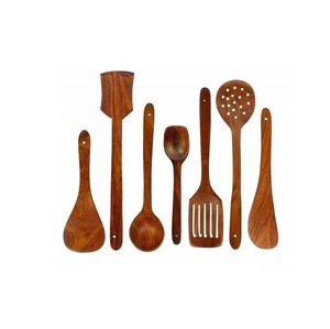 Cuillère en bois pour salades de fruits, artisanat, réutilisable, ensemble d'ustensiles élégants en bois pour la cuisine - Product Image 1