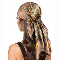 Foulards en Soie Personnalisés pour Invités, Rayés Bleu, Cachemire, Soie Polyester