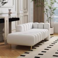 Tabouret de bout de lit carré trois places en velours de luxe nordique, canapé de chambre moderne, pouf de repos créatif, repose-pieds