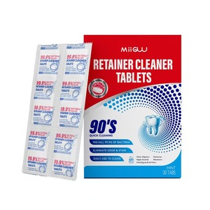 Tabletas Limpiadoras de Retenedores, Limpieza de Dentaduras Postizas, Elimina Manchas, Alineadores, Protectores Bucales, Perfecto para <span class=keywords><strong>Limpiador</strong></span> de Retenedores Ultrasónico - Product Image 1