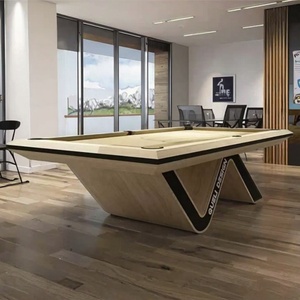 Tavolo da <span class=keywords><strong>Biliardo</strong></span> Moderno Personalizzabile per Sala Giochi Familiare, con Gambe in Legno e Tasche a Caduta - Product Image 1