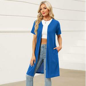 Camisón Largo para <span class=keywords><strong>Mujer</strong></span>, Estilo Europeo y Americano, Cuello en V, Cierre Frontal, Transpirable, Tela Waffle, Verano, ODM - Product Image 3