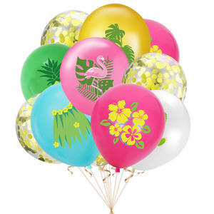 Vente chaude 12 pouces été plage thème hawaïen décoration de fête d'<span class=keywords><strong>anniversaire</strong></span> pour enfants ballon en Latex ensemble Aloha ananas décor - Product Image 3