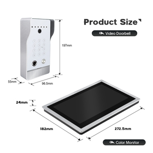 Thiết kế hiện đại vân tay mở khóa video <span class=keywords><strong>intercom</strong></span> nhập hệ thống với tầm nhìn ban đêm chuông cửa Kit cho căn hộ hoặc nhà - Product Image 3