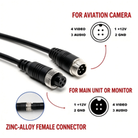Custom Automotive Camera Wiring Harness GX12 Connector 1-20m Pure Copper Shielded Video Extension Cable for Truck Bus Monitoring