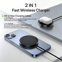 Chargeur Qi2.2 en alliage d'aluminium OEM 25W Station de charge sans fil magnétique rapide avec support de téléphone pour Apple Watch Compatible