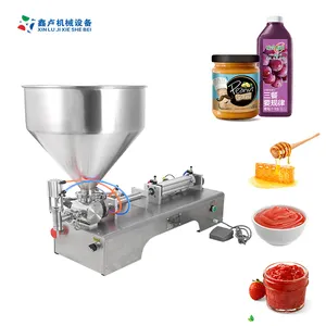 Semi-Automatic Ketchup Tomato Peanut Butter Jam Honey Jar Vial Paste Liquid Tube Bottle Glass Jar Straw Filling Machine