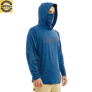 Custom Men UPF50+ Long Sleeve Fishing Shirt <b>Lightweight</b> Hiking Zippered Pockets Mesh Vent Breathable Fishing Wear Fishing <b>Hoodie</b> - Product Image 1