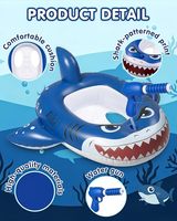 Bateau gonflable Requin et Bateau Pirate avec pistolet à eau, siège flottant pour enfants pour batailles aquatiques estivales