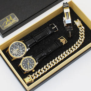 Ensemble bracelet de montre de luxe pour couple avec boîte belle montre à quartz avec design et <span class=keywords><strong>calendrier</strong></span> à la mode - Product Image 6