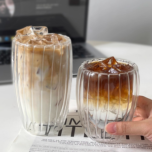 Taza de Café Moderna de Doble Pared, con Diseño Acanalado, de Vidrio Borosilicato de Alta Calidad, Ecológica, Marca <span class=keywords><strong>GG</strong></span>, Modelo 260370 - Product Image 5