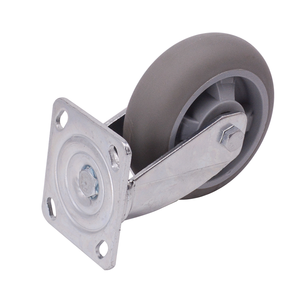 Roulettes industrielles pivotantes rigides de 4, 5, 6 et 8 pouces avec frein, en caoutchouc TPR silencieux, robustes pour le transfert de charges lourdes - Product Image 5