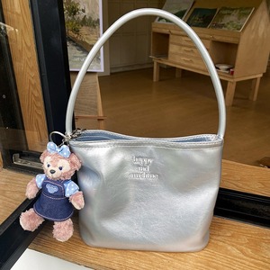 Women's <b>Silver</b> Blue Casual Tote <b>Handbag</b> With Embroidery Magnetic Buckle Spring 2024 Fashion Trend Everyday Use - Product Image 1