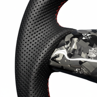 Volant de performance en fibre de carbone véritable pour VW Golf MK7 GTI R R-Line, fond plat, forme D de course