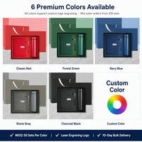 Juego de Regalo Promocional de Acero Inoxidable Personalizado, Cuaderno con Logotipo Grabado, Bolígrafo, Caja de Regalo al por Mayor, Regalos Empresariales