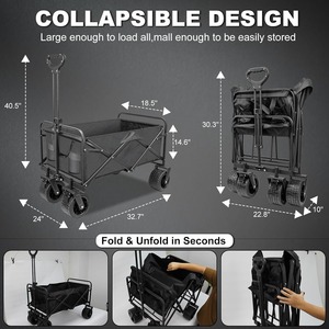Outdoor Picnic <strong>Beach</strong> Camping <strong>Wagon</strong> Camping Cart Trolley Garden Trail Foldable Collapsible Folding Utility <strong>Wagon</strong> Troller - Product Image 4