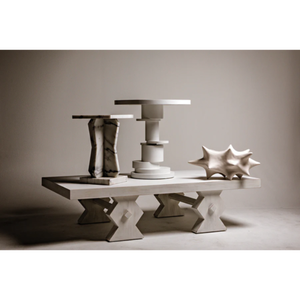 The Suzu Coffe <b>Table</b> is available in our <b>White</b> Wash finish for a fresh take on our versatile zigzag leg statement Diagonal leg - Product Image 2