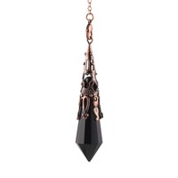 Pendentif à facettes en pierres précieuses assorties, à expédier rapidement, avec chaîne de copeaux de chakra, pour la décoration de la maison ou du bureau - Vente DIY