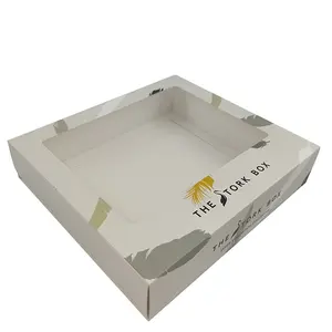 SENCAI new design custom printed baby blanket packaging gift paper boxes with PVC window