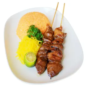 Tongkat Daging Tiongkok untuk Tusuk Sate BBQ, Tongkat Bulat Bambu Barbekyu
