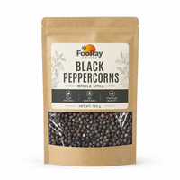 Poivre noir en grains 100g, épice entière 100% naturelle, sans additifs, qualité supérieure, vente en gros, OEM, marque privée, faible MOQ