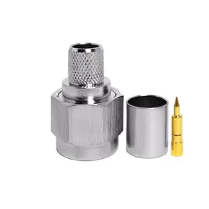 Factory supply whosale RF N type male crimp hexagonal lmr400 cable coaxial conector RF Coaxial connectors