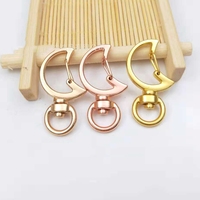 Crochets mousquetons en métal pour la fabrication de porte-clés DIY, en vrac, fournitures de bijouterie, composants de quincaillerie, motifs Cœur, Étoile, Lune, Chat, Cercle