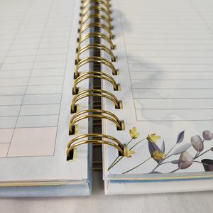 Couverture en feuille d'or à impression couleur personnalisée, planificateur en spirale, calendrier de mariage, Journal, livre, planificateur de mariage heureux - Product Image 5