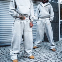 Fabricant de Survêtements OEM Personnalisés en Molleton 420 GSM – Ensemble Baggy Jogging Homme Oversize Gris Streetwear