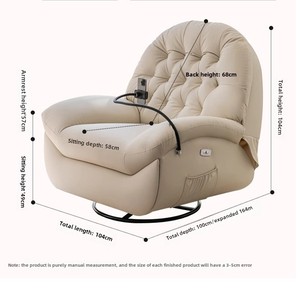 Sillón reclinable multifuncional eléctrico de primera clase individual para ocio, reclinable para dormir, sala de estar, chaise <span class=keywords><strong>lounge</strong></span> eléctrico para el hogar - Product Image 2