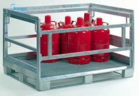 Cage de stockage sécurisée pour bouteilles de gaz, conteneur en treillis métallique verrouillable, cage de sécurité pour réservoir de propane industriel avec serrure