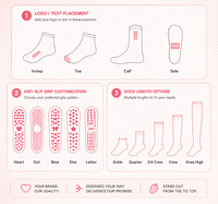 Chaussettes de yoga pour femmes personnalisées, mi-mollet, antidérapantes, à séchage rapide, respirantes, avec revers, pour la danse sur sol et le fitness en intérieur
