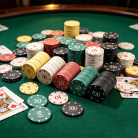 Jetons de poker en plastique de haute qualité, spécifiques aux casinos, adaptés aux jeux de divertissement