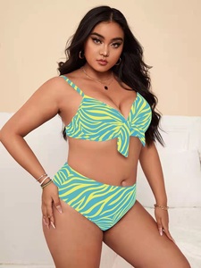 Stock <span class=keywords><strong>de</strong></span> maillots <span class=keywords><strong>de</strong></span> <span class=keywords><strong>bain</strong></span> bikini <span class=keywords><strong>deux</strong></span> pièces imprimés à rayures taille haute sexy grande taille en 3 couleurs, taille 4XL - Product Image 4