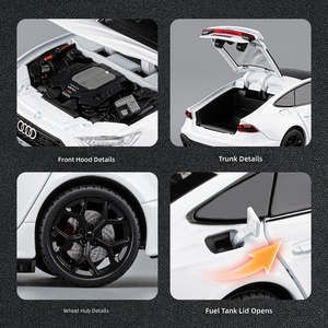 1:24 <strong>Metal</strong> for RS7 Officially Licensed Diecast <strong>RC</strong> Vehicle Light Sound Openable Parts Raiseable Spoiler Pull-Back Toy - Product Image 4