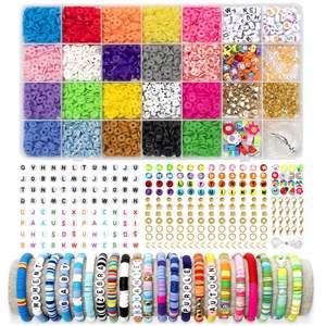 Ensemble de pendentifs en argile polymère <span class=keywords><strong>pour</strong></span> la fabrication de <span class=keywords><strong>bracelets</strong></span> <span class=keywords><strong>Kit</strong></span> d'artisanat <span class=keywords><strong>pour</strong></span> la fabrication de bijoux Jouets <span class=keywords><strong>pour</strong></span> enfants et adultes Vente en gros DIY Alphabet - Product Image 6