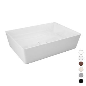 Lavabo Rectangular para Encimera de 51.5 cm de Largo, Color Beige Mate, Lavabo para Baño - Product Image 1
