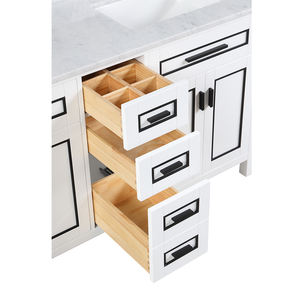 ตู้ห้องน้ำแบบตั้งพื้นขนาด 60 นิ้ว ดีไซน์ทันสมัยระดับไฮเอนด์ พร้อมอ่างเซรามิกและคุณสมบัติกันน้ำ - Product Image 6