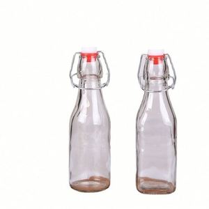 250ml 500ml 750ml 1000ml Transparent Glass Swing <b>Top</b> <b>Flip</b> Cap Beverage <b>Bottles</b> with Screen Printing for Brandy Coffee-Bulk Sale - Product Image 5