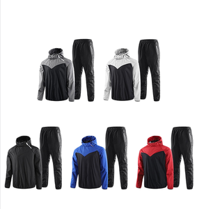 Ensemble de sport deux pièces à capuche pour couples, hommes et femmes, pour le printemps et l'automne, idéal pour la course et le fitness, favorisant la transpiration - Product Image 1