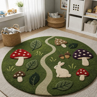 Tapis fait main en soie naturelle haute densité, style prairie et forêt réaliste, pour la décoration de la maison et des hôtels, tapis tufté à la main