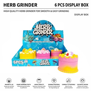 New Design Cream Cake Metal <b>Herb</b> <b>Grinder</b> Wholesale Color Printed Tobacco 4 Layers Zinc Alloy <b>Grinder</b> - Product Image 1
