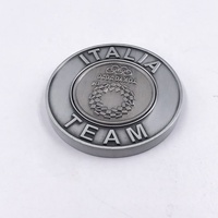 Marqueur de balle de golf personnalisé avec logo, en métal argenté antique, type jeton de poker, avec marqueur de balle amovible
