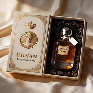 Flacon <span class=keywords><strong>de</strong></span> <span class=keywords><strong>parfum</strong></span> vide <span class=keywords><strong>de</strong></span> luxe irrégulier avec pulvérisateur transparent en cristal 70 ml, en verre, avec étiquette métallique et emballage <span class=keywords><strong>de</strong></span> marque - Product Image 1
