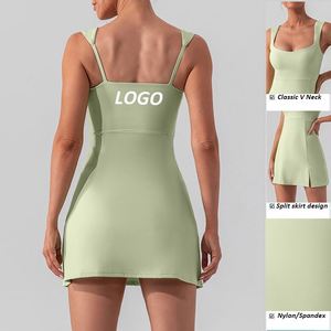 Jupes de tennis sexy pour femmes, couleur unie personnalisée, robes de sport de golf, légères, respirantes, robes de yoga et de tennis pour femmes, pour l'extérieur - Product Image 2
