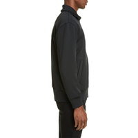 Veste de course à col montant pour homme, 97% coton, 3% Spandex, impression sur soie personnalisée, tricot, fermeture éclair, Sport, survêtement noir